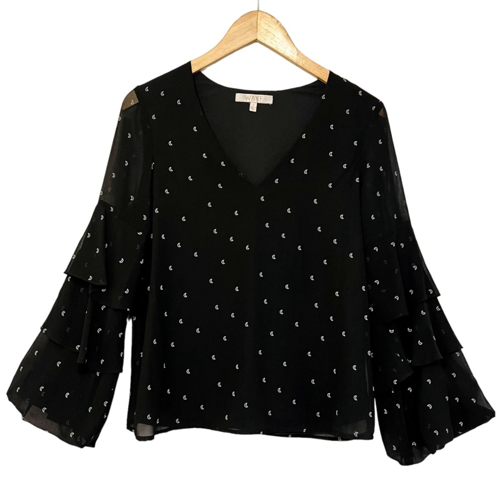 WAYF Ruffle Sleeve Top, size S - Picture 5 of 9